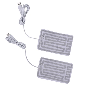 1 чифт въглеродни влакна кърпа подложка питейна USB отопляеми ръкавици подложка яке нагревател подложки облекло отопление подложка жилетка нагревател отопление филм подложка