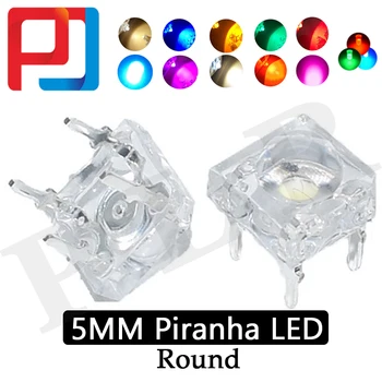 10Pcs 5mm F5 Piranha LED бял червен зелен кехлибарен прозрачен 5mm LED диоден светодиод 4-пина Piranha LED диоди яркост