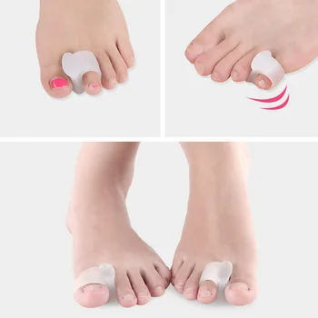 1pair Foottoe коректор пръстен Унисекс прозрачен припокриване Toe корекция възглавница безболезнено мек комфорт миещи се инструменти за грижа за краката