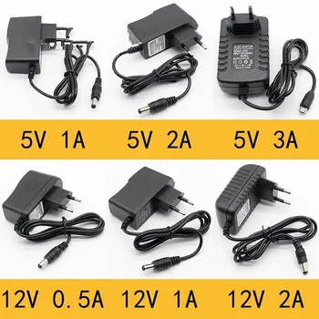 1pcs 100-240V AC към DC захранващ адаптер за захранване Адаптер за зарядно устройство 5V 12V 1A 2A 0.5A EU Plug 5.5mm x 2.5mm / 5v3aDC Plug Micro USB