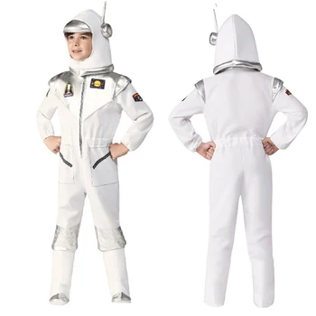 2023 астронавтски костюм за деца момчета момичета космически костюм с каска шапка фантазия Хелоуин карнавал парти косплей косплей космонавт гащеризон