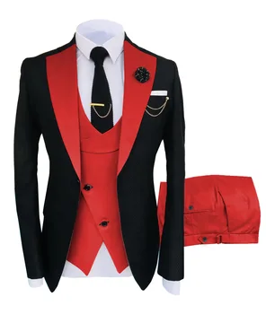 2023 Мъжки костюм комплект жилетка комплект тънък годни малък костюм случайни бизнес облекло