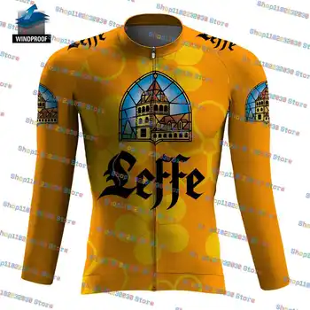 2024 Leffe бира напитка мъжки зимни колоездене джърси дълъг ръкав ветроупорен Rode Bike Mtb Maillot Ropa Ciclismo