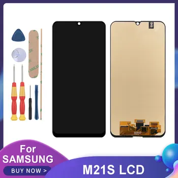 6.4'' За Samsung Galaxy M21s LCD дисплей сензорен екран дигитайзер събрание SM-F415F / DS F415 LCD екран замяна с рамка