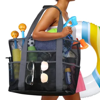 8 джоба лято голям плаж чанта за кърпи окото трайни пътуване чанта играчки организатор водоустойчив бельо плуване съхранение чанта