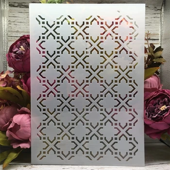 A4 29cm геометрия рамка текстура DIY наслояване шаблони стена живопис скрапбук оцветяване щамповане албум декоративен шаблон