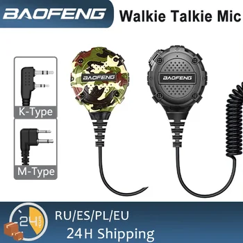 Baofeng UV-5R Walkie Talkie микрофон 2-пинов K-тип PTT микрофон рамо високоговорител за Quansheng UV-K6 Kenwood Motorola GP68/88 M-Type