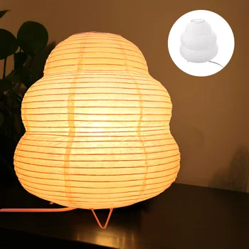 Beaupretty нощна лампа за маса бяла оризова хартия фенер бюро етаж нощна светлина спалня хол офис щепсел