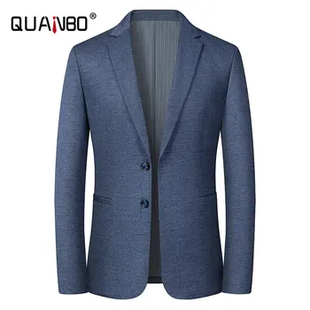 Blezer за мъже Дрехи 2023 Новопристигнали Пролет Есен Сиво Мода Slim Fit Suit Jacket Business Casual Мъжко облекло