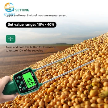 Digital Grain Moisture MeterHygrometer Smart Sensor For Corn Wheat Rice Bean Peanut Sorghum Humidity Tester Moisture Testing