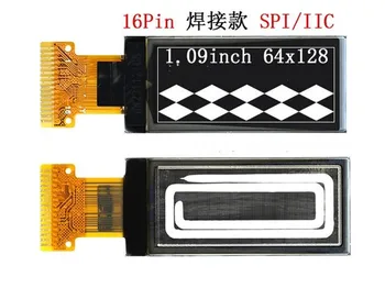 IPS 1.09 инча 16PIN/4PIN бял OLED екран модул SSD1312 диск IC 128 * 64 SPI / IIC интерфейс