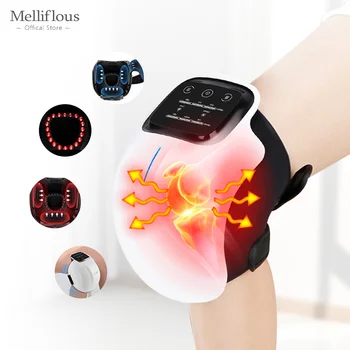 Knee масажор с топлина и месене за болка Relie акумулаторна LED дисплей артрит масажори инфрачервени отопляеми вибрации инструмент