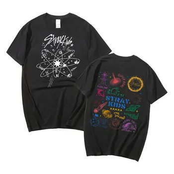 Korean Star Stray Kids T Shirt Комбинация Периферна Harajuku отпечатана модна мъжка тениска Дамски къс ръкав Top Tees
