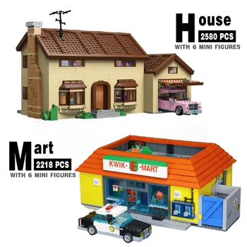 NEW MOC дисплей Kwik E Mart и супермаркет къща модел строителни блокове тухли 71016 71006 играчки рожден ден коледен подарък