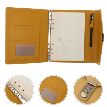 Notebook Daily Planning Notepad Personal Secret Locking Diary PU Memo A5 The Three- Password Journal with Office Taking