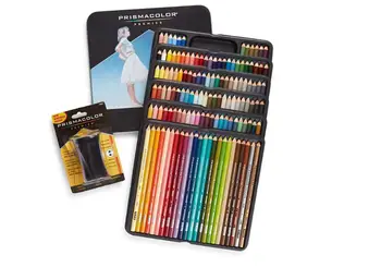 Prismacolor Premier цветни моливи, мека сърцевина, 132 Pack (4484) с острилка Premier (1786520)