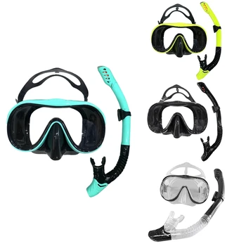 Scuba Водолазна маска Шнорхел Маска за гмуркане против мъгла Шнорхел Пълна суха тръба Подводно оборудване за плуване