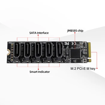 SSD адаптер карта 4-дисков масив карта LED индикатор M.2 PCIE към SATA 3.0 PCI-E сигнал разделен масив карта M.2 NVME протокол PH44 NVME