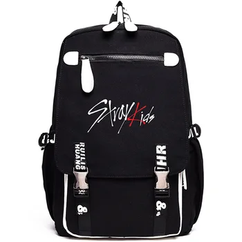Stray KIDS дизайнер раница училищни чанти Mochila пътни чанти мъже момчета жени момичета книга чанта метален бутон фронт цип платно