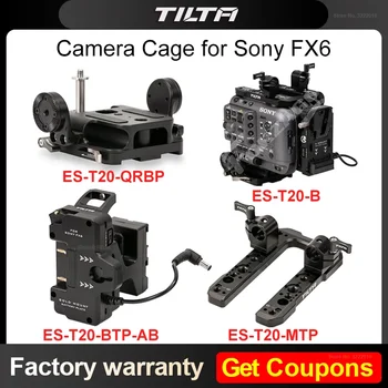 TILTA FX6 ES-T20-B Усъвършенстван комплект за клетка за камера за вертикален монтаж на Sony FX6 минимизира износването и поддържа аксесоари