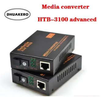 безплатна доставка AB261 напреднали 1 чифт HTB-3100 оптични влакна медии конвертор приемо-предавател влакно 20km SC 10 / 100M единичен режим SC