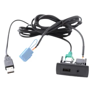 Висококачествен USB адаптер за кола 12-24V 150CM аксесоари за превозни средства Aux USB гнездо конектор за кола