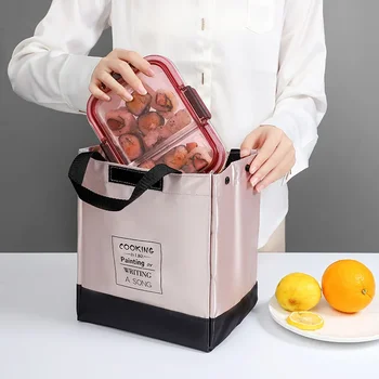Голяма чанта за обяд за жени Розова храна пикник свеж охладител чанта изолирани трайни Bento торбичка термични обяд чанти кутия Tote Lonchera