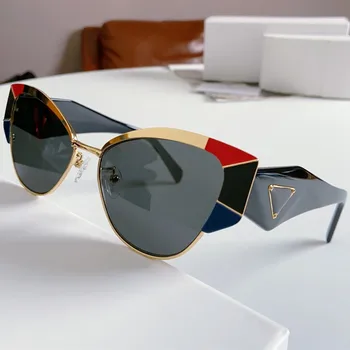 Горещи триизмерни ацетатни слънчеви очила с лента за жени Мъжко естетическо парти Дизайнер на марката Модни цветни слънчеви очила