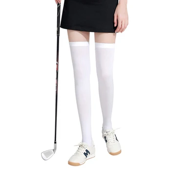Дамски спорт в тръба голф чорапи лято лед коприна жена слънцезащита крак покритие дами лято открит езда високи чорапи спорт