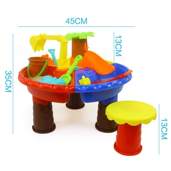 Детски пясък и водна маса Комплект за игра Копаене на пясъчни инструменти Плажни играчки за момчета момичета
