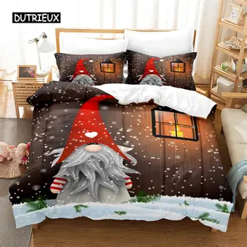Дядо Коледа спално бельо комплект Duvet Cover Set 3d легла цифров печат спално бельо кралица размер легла комплект моден дизайн