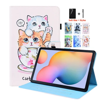 За Samsung Galaxy S6 Lite калъф SM-P610 P615 10.4 2020 Сладка котка панда боядисана таблетка Funda за Galaxy Tab S6 S 6 Lite случай
