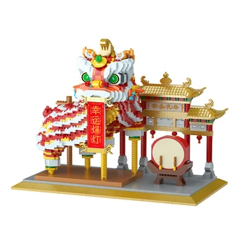 Китайска Нова година Лъвски танц Градивни елементи Китайски стил Късметлийски танци Лъвски тухли Детски играчки Коледен подарък