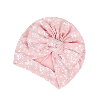 Очарователни Bowknot тюрбан лента за глава капачка Beanie Bonnet за новородени и бебета - сладък възел шапка с голям лък за болница