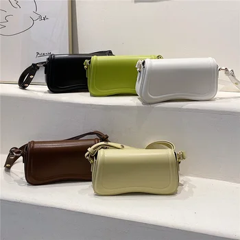седло малки чанти за рамо под мишниците за жениTrend луксозен дизайнер клапа crossbody чанта PU кожа дамски чанти