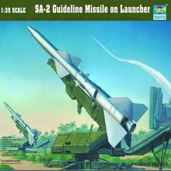 Тромпетист 00206 1/35 Мащаб SA-2 Насочваща ракета на пускова установка Монтаж Модел Строителни комплекти Хоби статични играчки за възрастни DIY