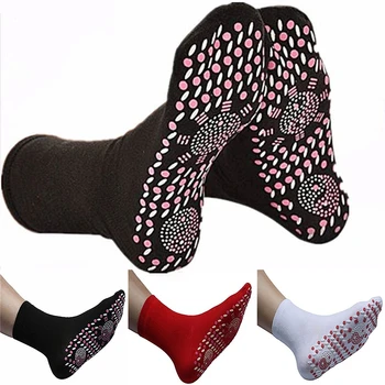 Унисекс самонагряващи се чорапи за здравеопазване за жени мъже турне магнитна терапия удобни дишащи зимни топли масажни чорапи
