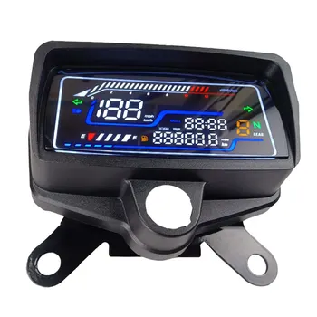 Цифров габарит инструмент LCD дисплей цифров километраж тахометър с часовник табло скоростомер USB зареждане за CG125-CG150