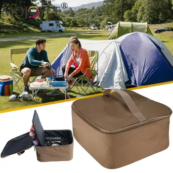 Чанта за защита на печката Oxford Cloth Gas Stove Canister Pot Carry Bags Универсален износоустойчив за открит къмпинг пикник